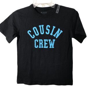 The Children's Place NWT Black Cousin Crew Short Sleeve T-Shirt Size Medium 7/8